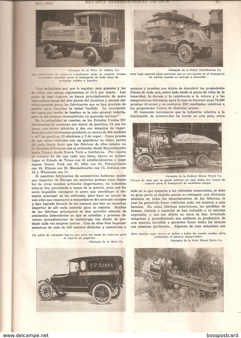 New York Revista Internacional De Dun, 1916 Publicidad Old Cars Vintage Car Voitures Panama España United States America - [1] Tot 1980