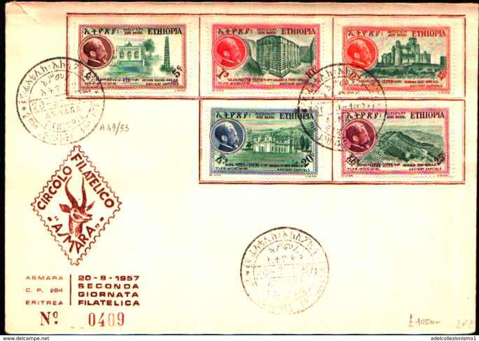 74791)  ETIOPIA:-FDC- 1957 Antiche Capitali  SERIE COMPLETA - Ethiopie