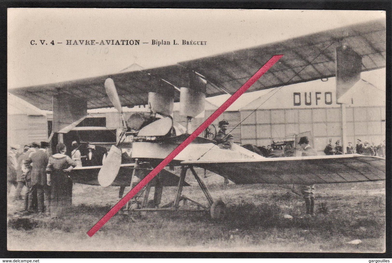 76 LE HAVRE -- Havre _ Aviation _ Avion Biplan " L.Breguet " Deant Les Hangars _ Animé (Aviateur & Spectateur) - Aviatori