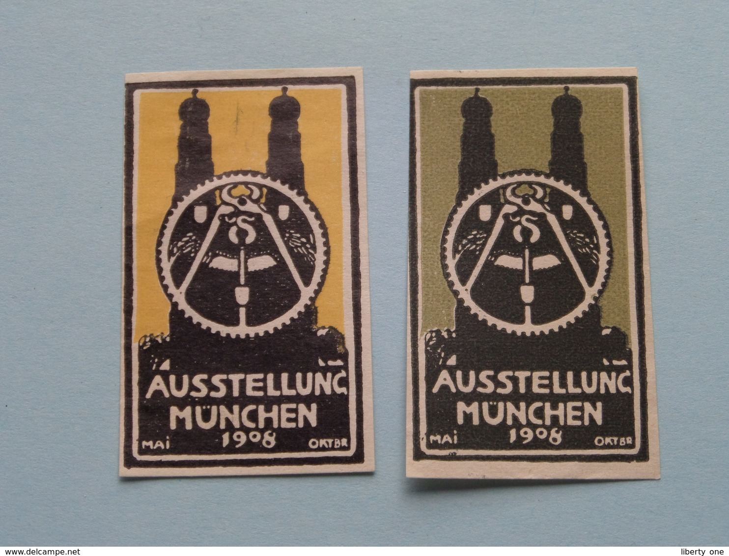 AUSSTELLUNG MÜNCHEN 1908 / 5 Different ( Sluitzegel Timbres-Vignettes Picture Stamp Verschlussmarken ) - Timbri Generalità