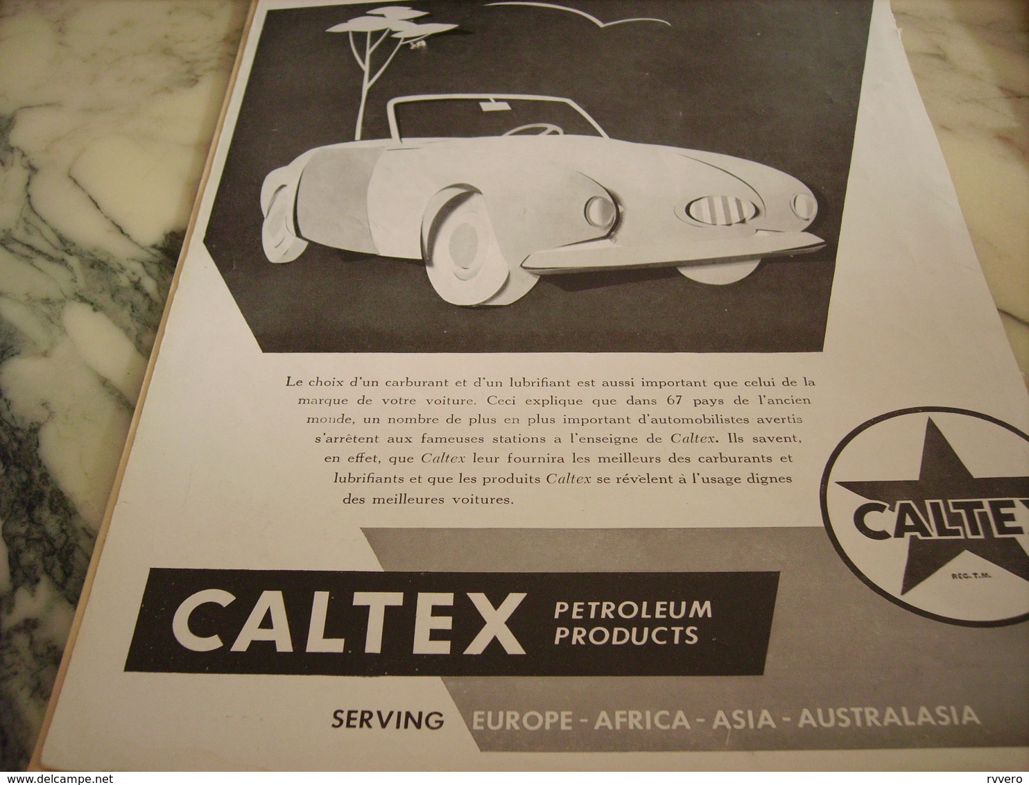 ANCIENNE AFFICHE  PUBLICITE CALTEX 1955 - Autres & Non Classés