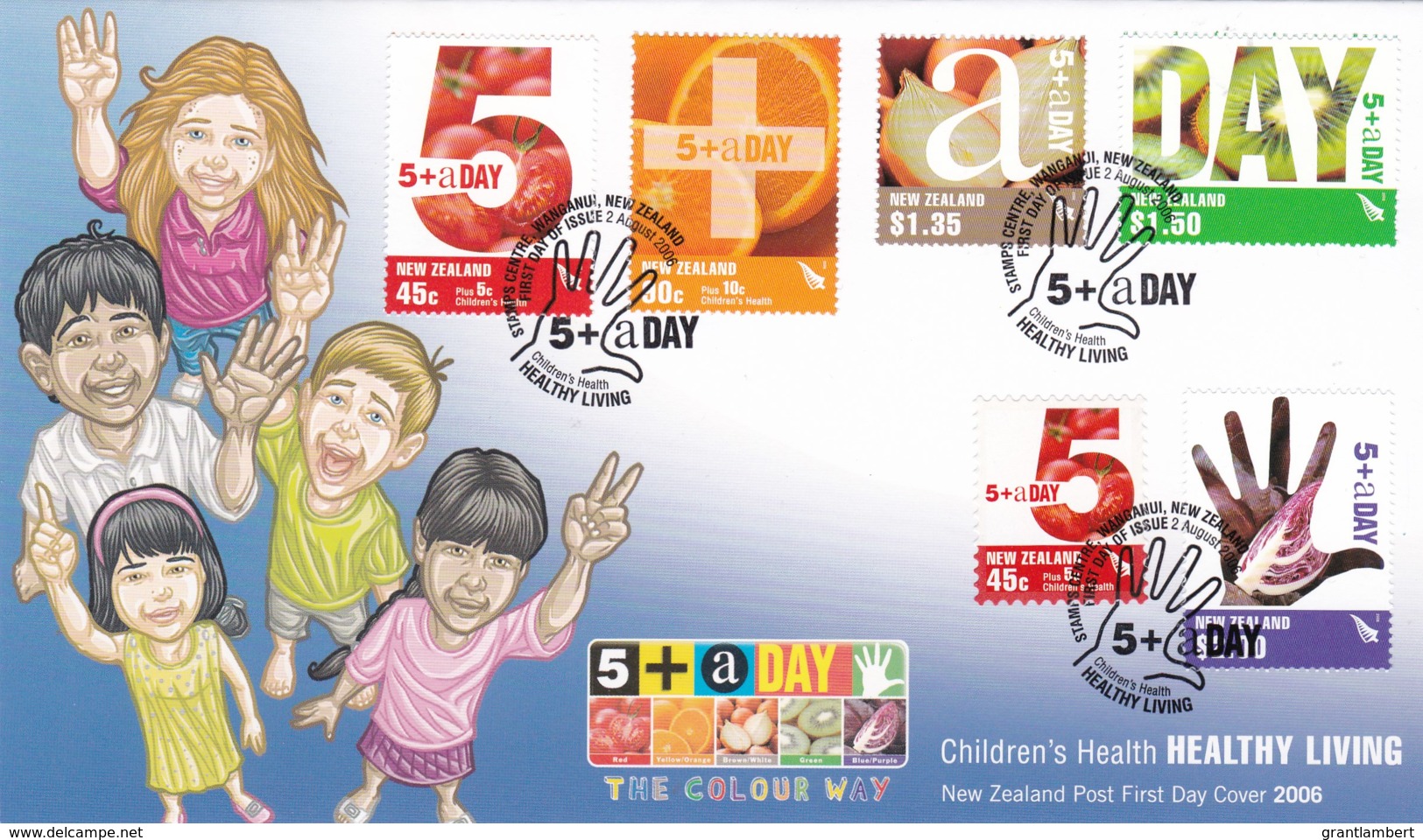 New Zealand 2006 Children's Health - Healthy Living, 5+ A Day FDC - FDC