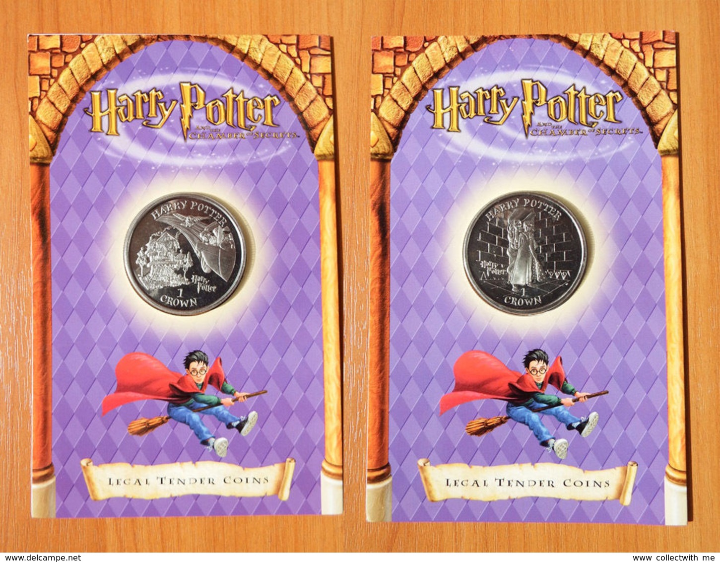 Harry Potter. Isle Of Man 2 Coins 2002 In The Blisters Tom Riddle And Flying Car - Altri – Europa