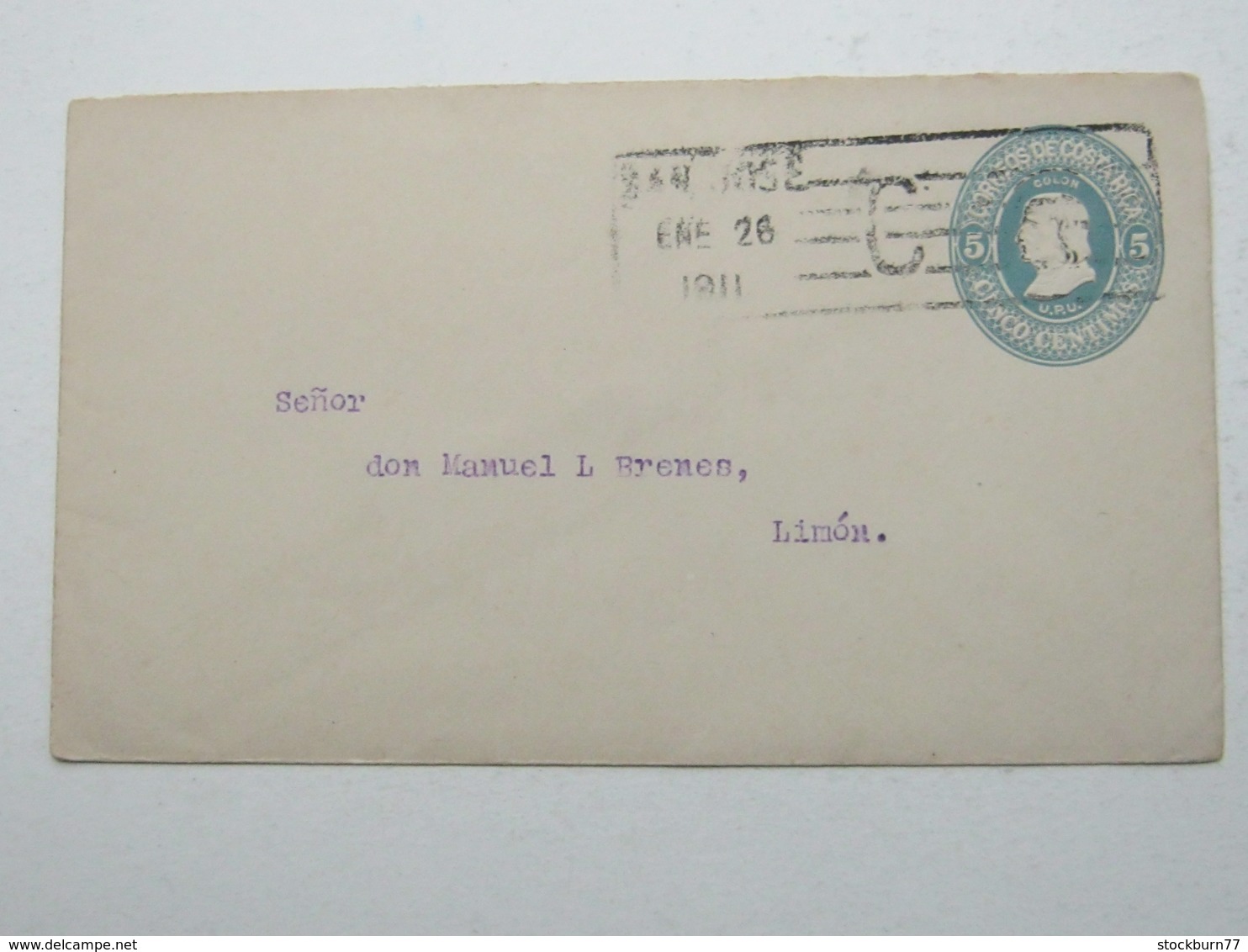 1911 , Costa Rica , Letter Postal  A Limon - Costa Rica