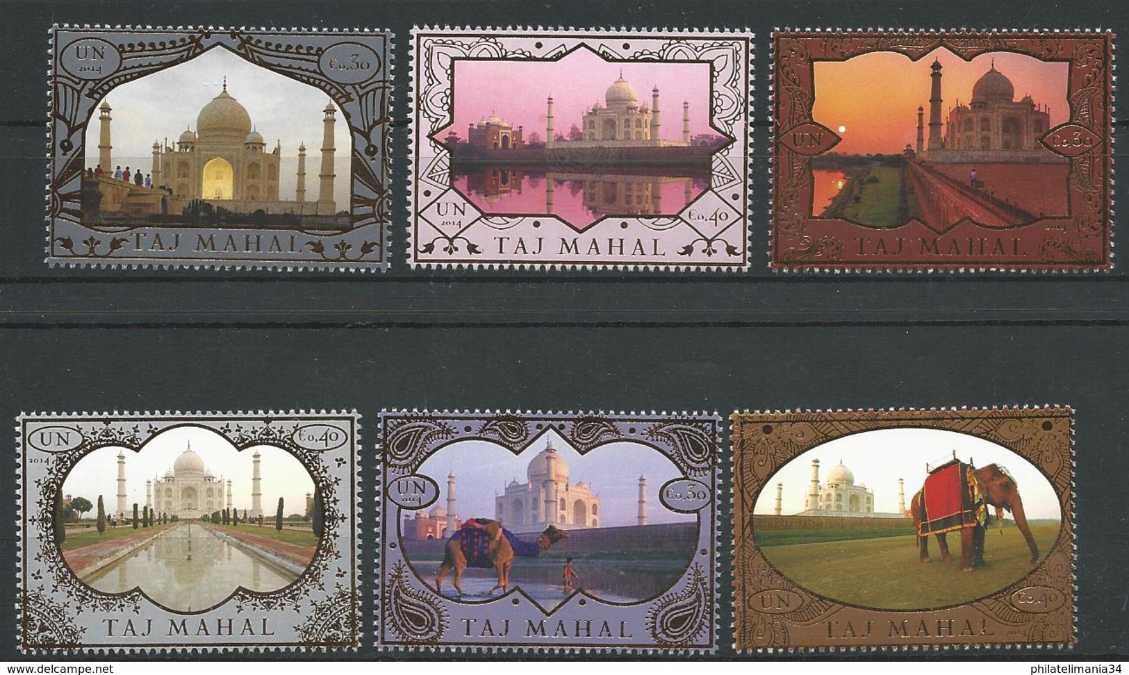 NU 2014 - Bureau De Vienne - Patrimoine Mondial. Inde (6v Issues Du Carnet Prestige) - Unused Stamps
