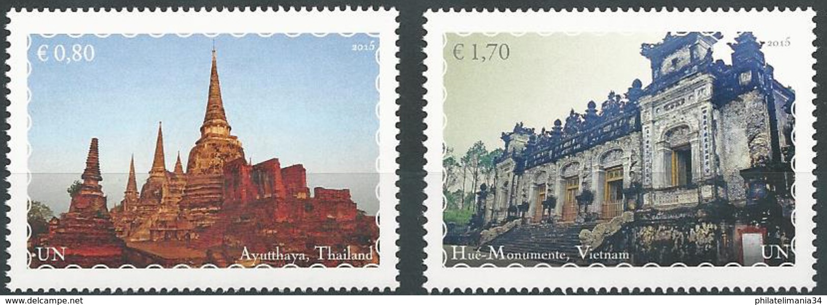 NU 2015 - Bureau De Vienne - Patrimoine Mondial. Asie Du Sud-Est (2v) - Neufs