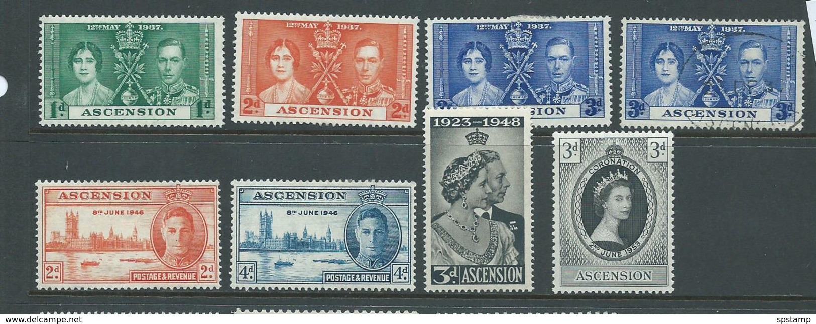 Ascension 1937 - 1953 Small Group Of 6 Values Incl Coronation Set - Ascension