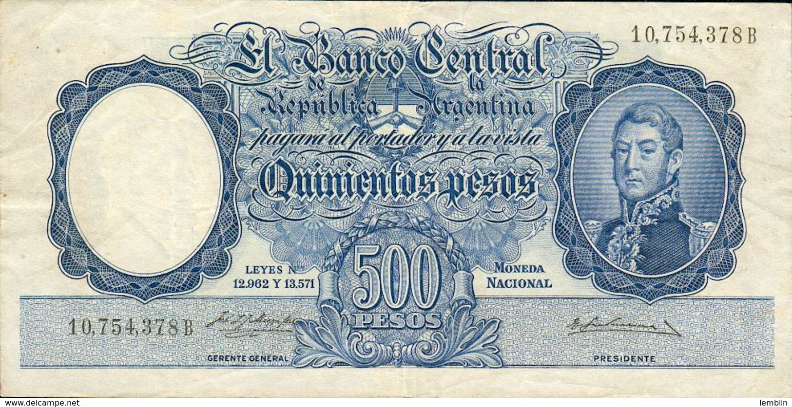 500 PESOS 1954 - Argentine