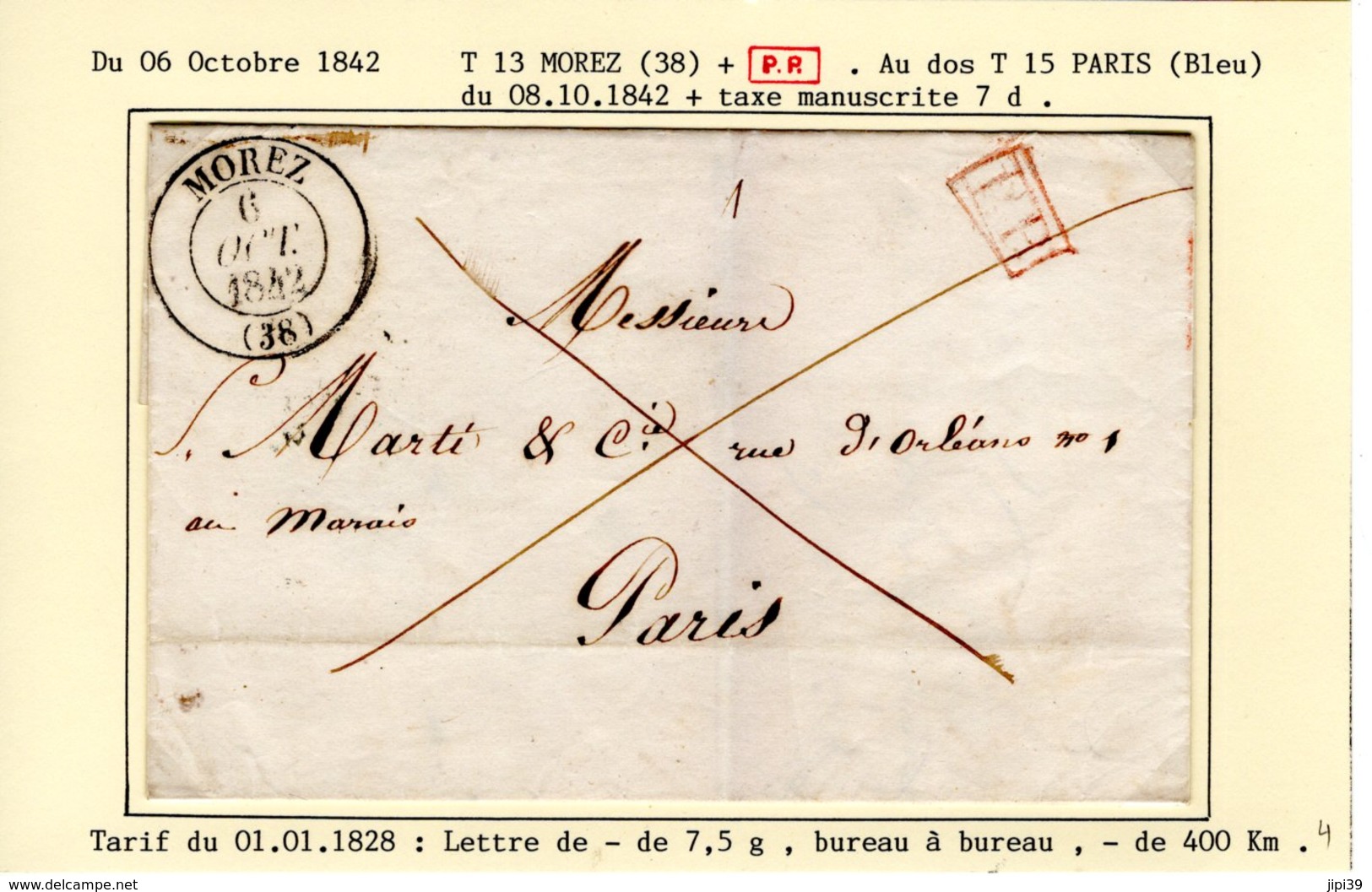 Jura : T 13  MOREZ   + P.P.  Sur LSC E 1842 - 1801-1848: Précurseurs XIX