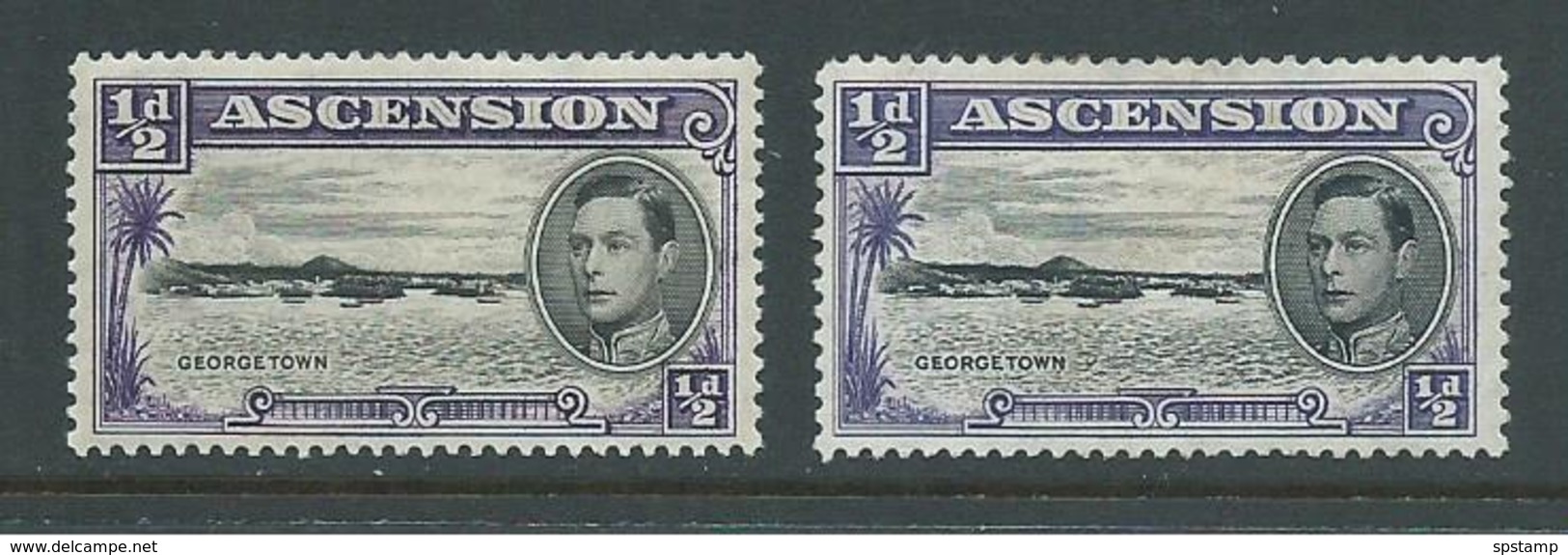 Ascension 1938 KGVI Definitives 1/2d Georgetown Both Perfs FM - Ascension