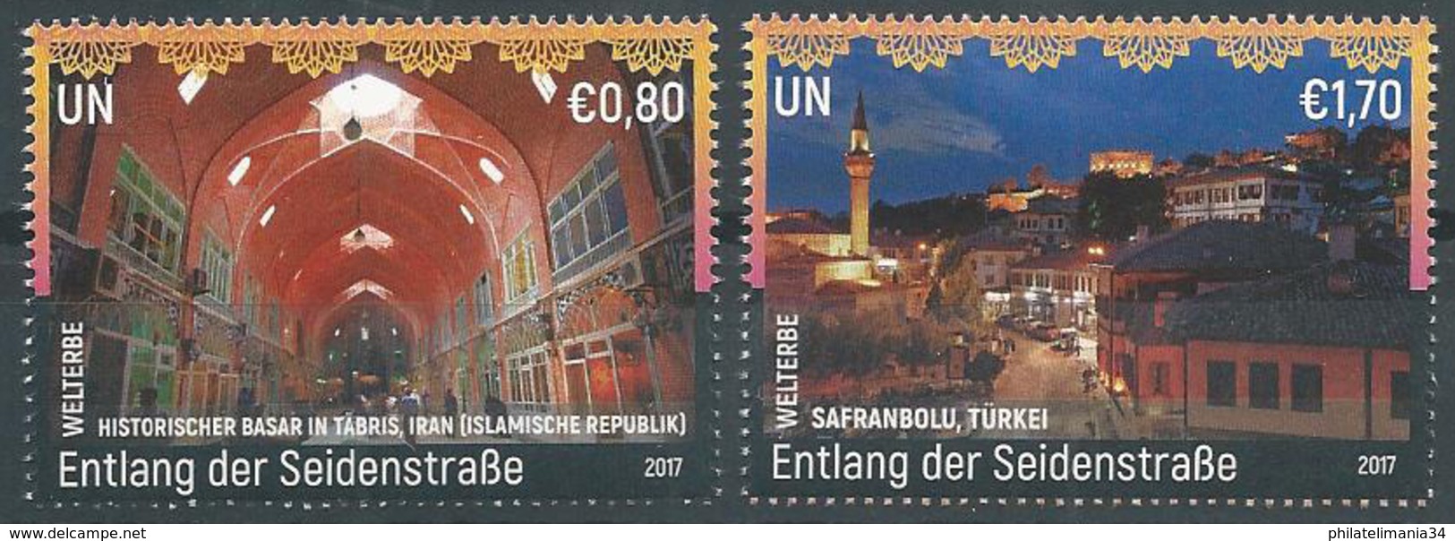 NU 2017 - Bureau De Vienne - Patrimoine Mondial. Le Long Des Routes De La Soie (2v) - Unused Stamps