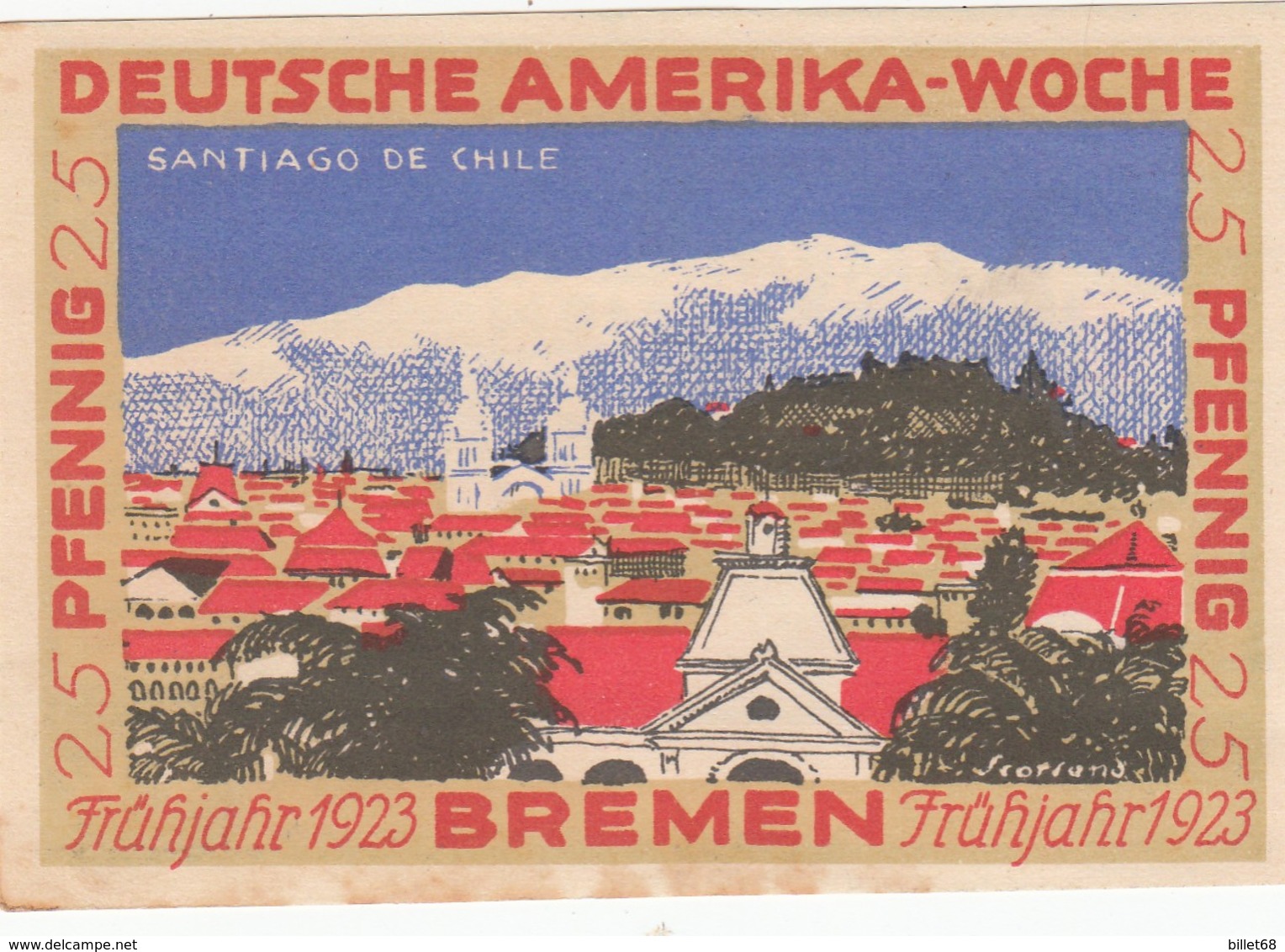 Billet Allemand - 25 Pfennig - Bremen 1923 - Deutsche Amerika Woche - [11] Emisiones Locales