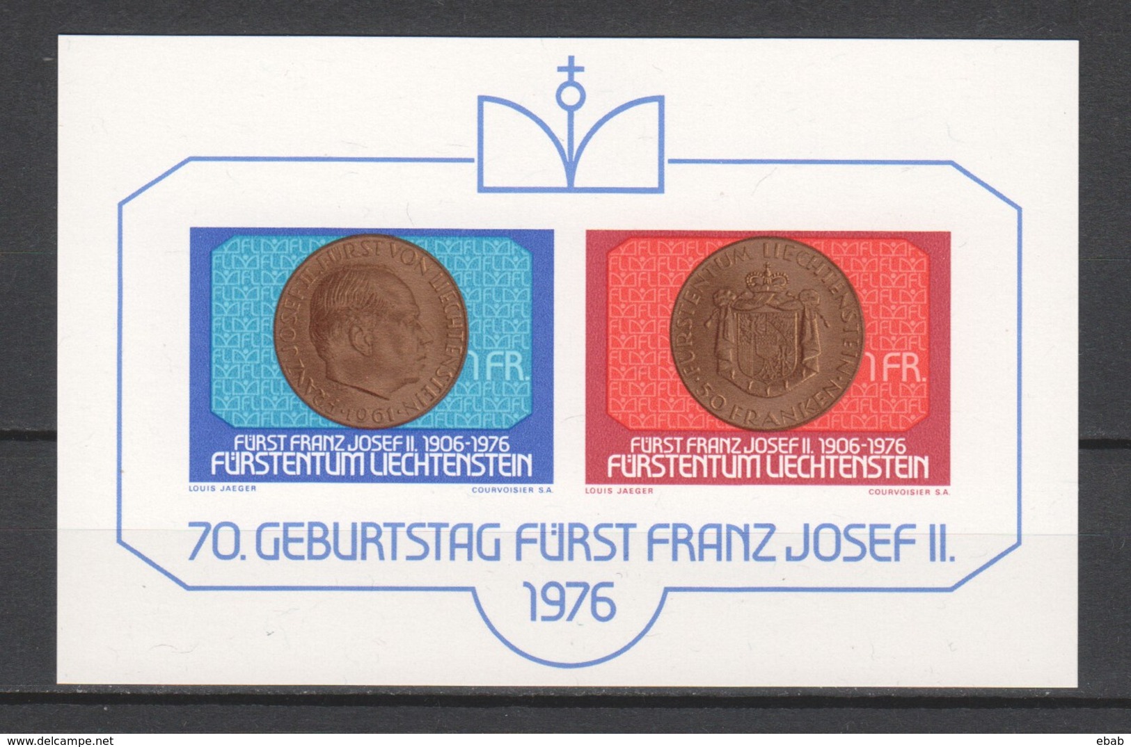 Liechtenstein 1976 Mi Block 10 MNH COINS - Münzen