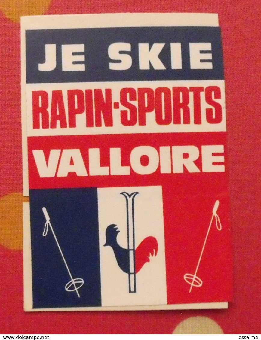 Autocollant Je Skie Rapin-sports Valloire. Vers 1960-70. - Autocollants