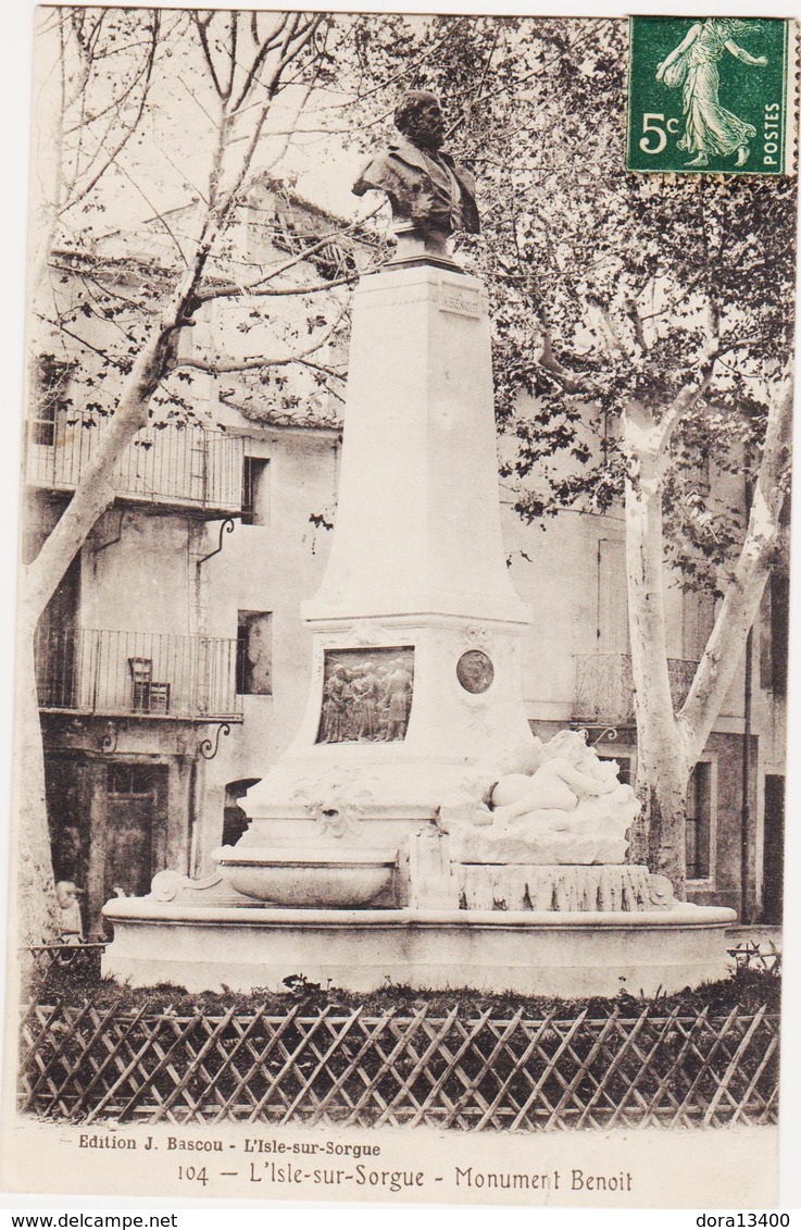 L'ISLE SUR SORGUE- Monument Benoit - L'Isle Sur Sorgue