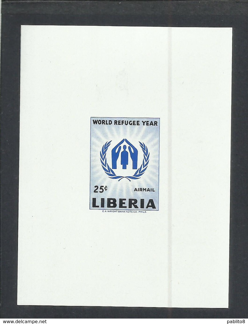 LIBERIA 1960  REFUGEE YEAR ANNO DEL RIFUGIATO SAGGIO ESSAY PROVA DI STAMPA FOGLIETTO SHEET FEUILLET MNH - Liberia