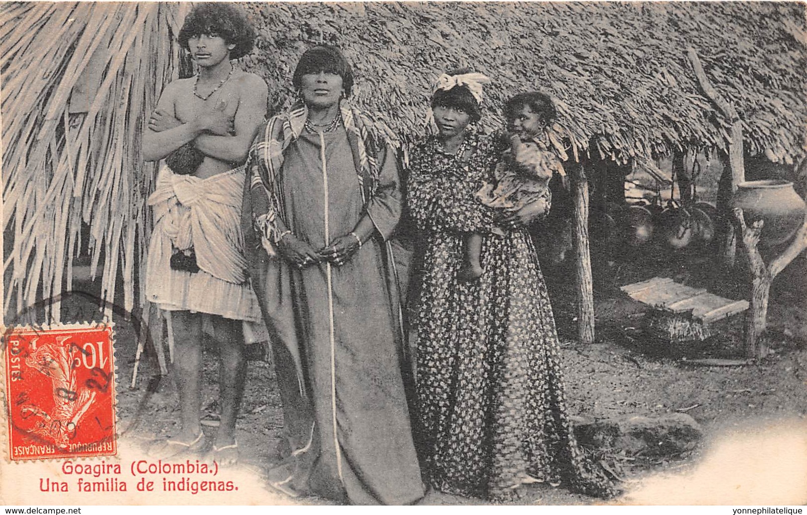 Colombie - Ethnic / 01 - Goagira - Una Familia De Indigenas - Oblitération Cachet Maritime - Colombie