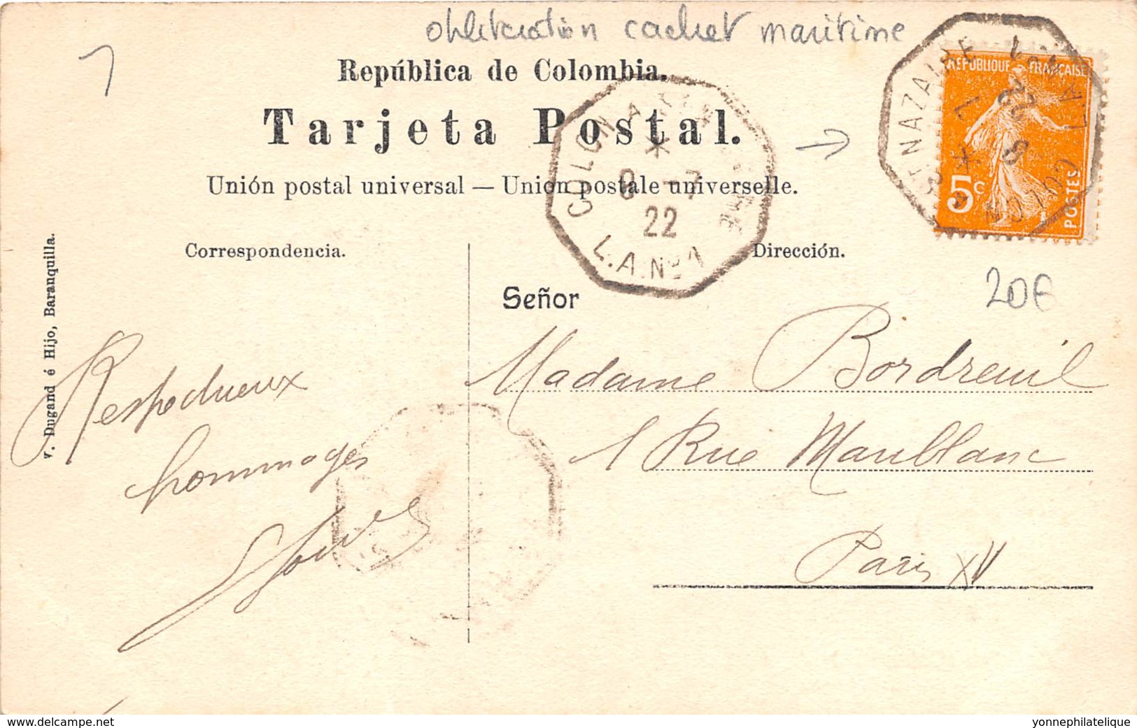 Colombie - Ethnic / 01 - Goagira - Una Familia De Indigenas - Oblitération Cachet Maritime - Colombie