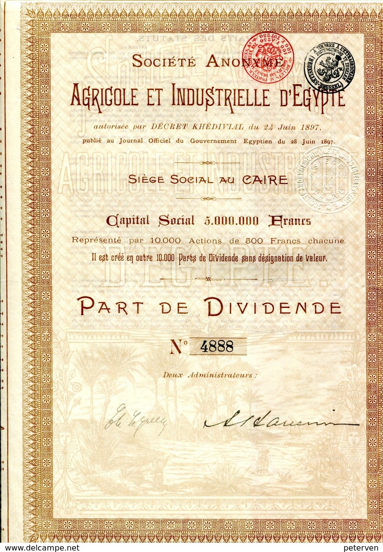 AGRICOLE Et INDUSTRIELLE D'ÉGYPTE - Afrique