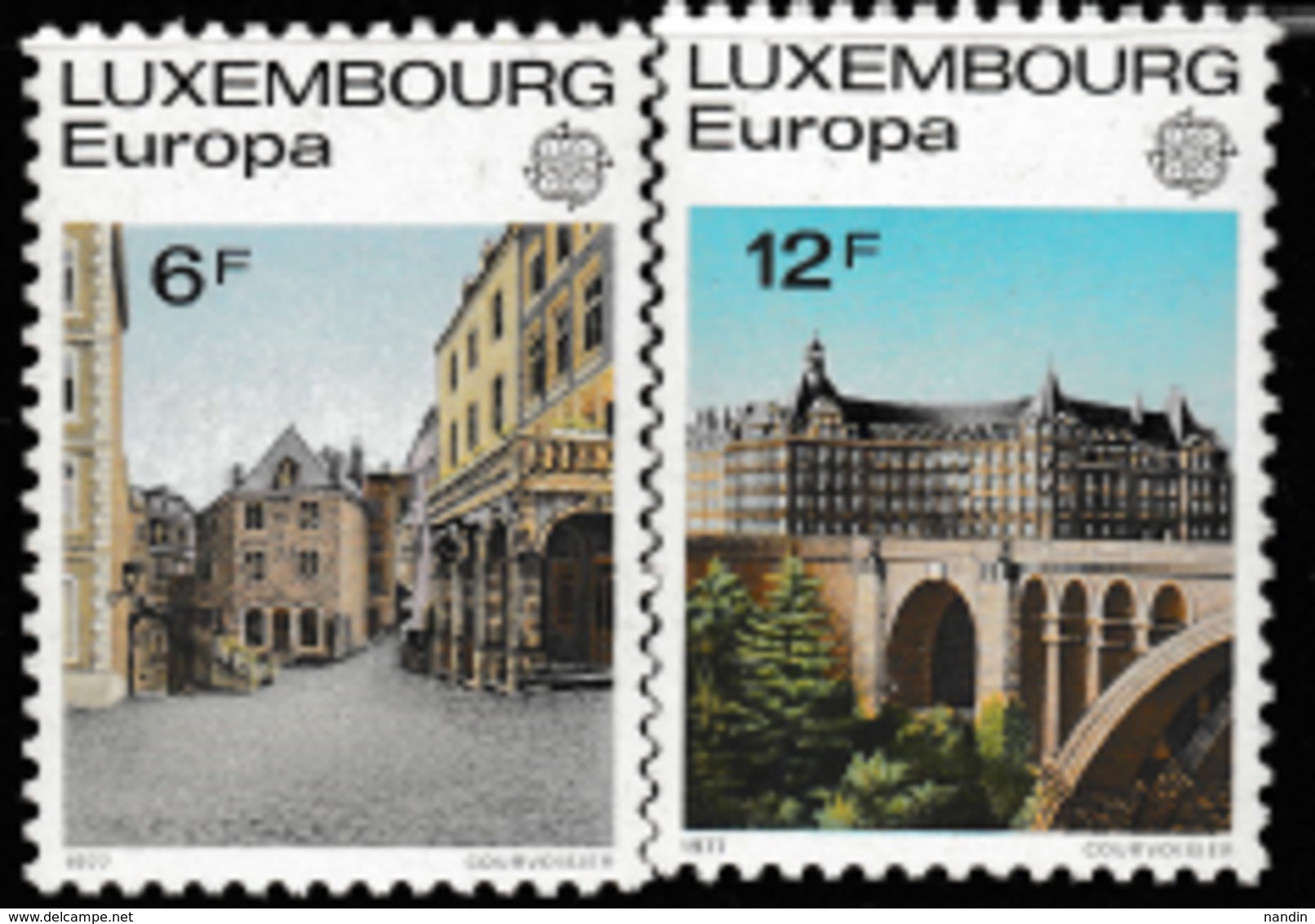 1977 UNUSED STAMP SET ON EUROPA  FROM LUXEMBOURG/LANDSCAPE/HISTORIC PART OF TOWN,ADOLFO BRIDGE - 1977