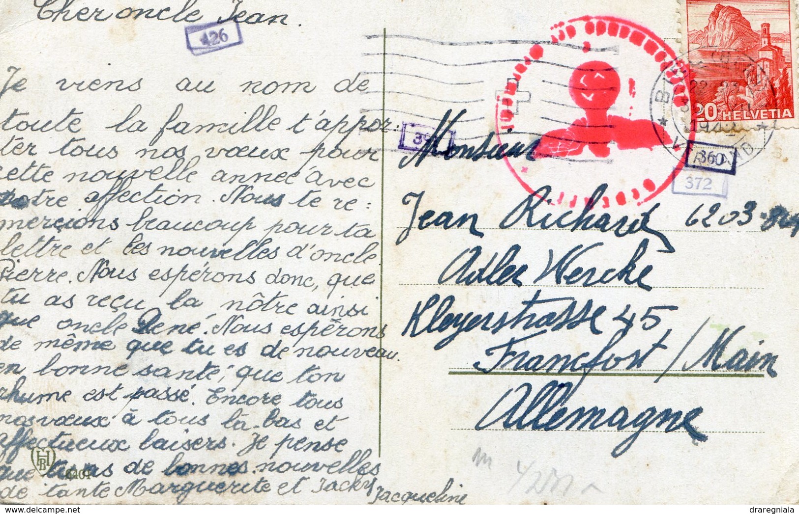 Cpa De Biel à Francfort 1942 - Censure De La Wehrmacht - Zensur Der Wehrmacht - Lettres & Documents