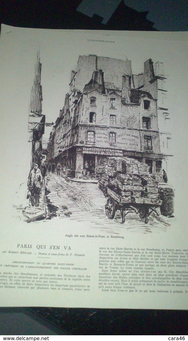 PETIT LIVRET - PARIS QUI S'EN VA Par Robert Hénard (dessins De  P DESBOIS) - Posters