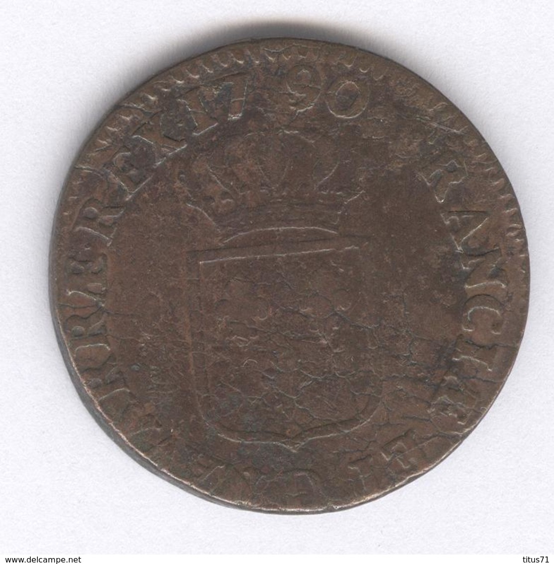 Sol à L'Ecu France 1790 Lyon - TTB - 1715-1774 Louis XV Le Bien-Aimé