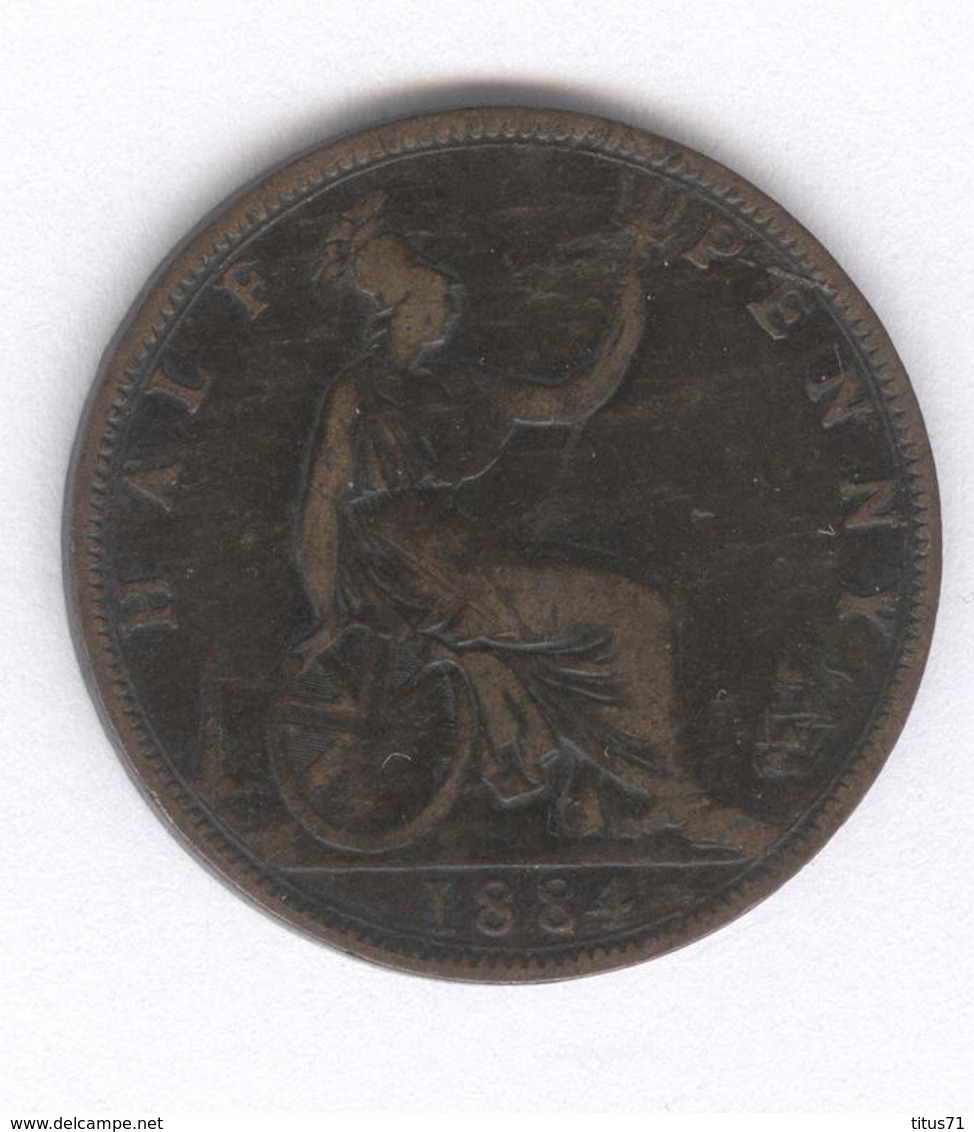 Half Penny Angleterre 1884 Victoria TTB - C. 1/2 Penny