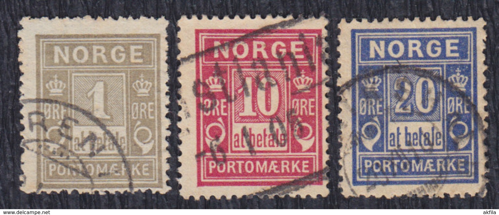 Norway (Norge) 3 Porto Stamps, Used (o) - Usati