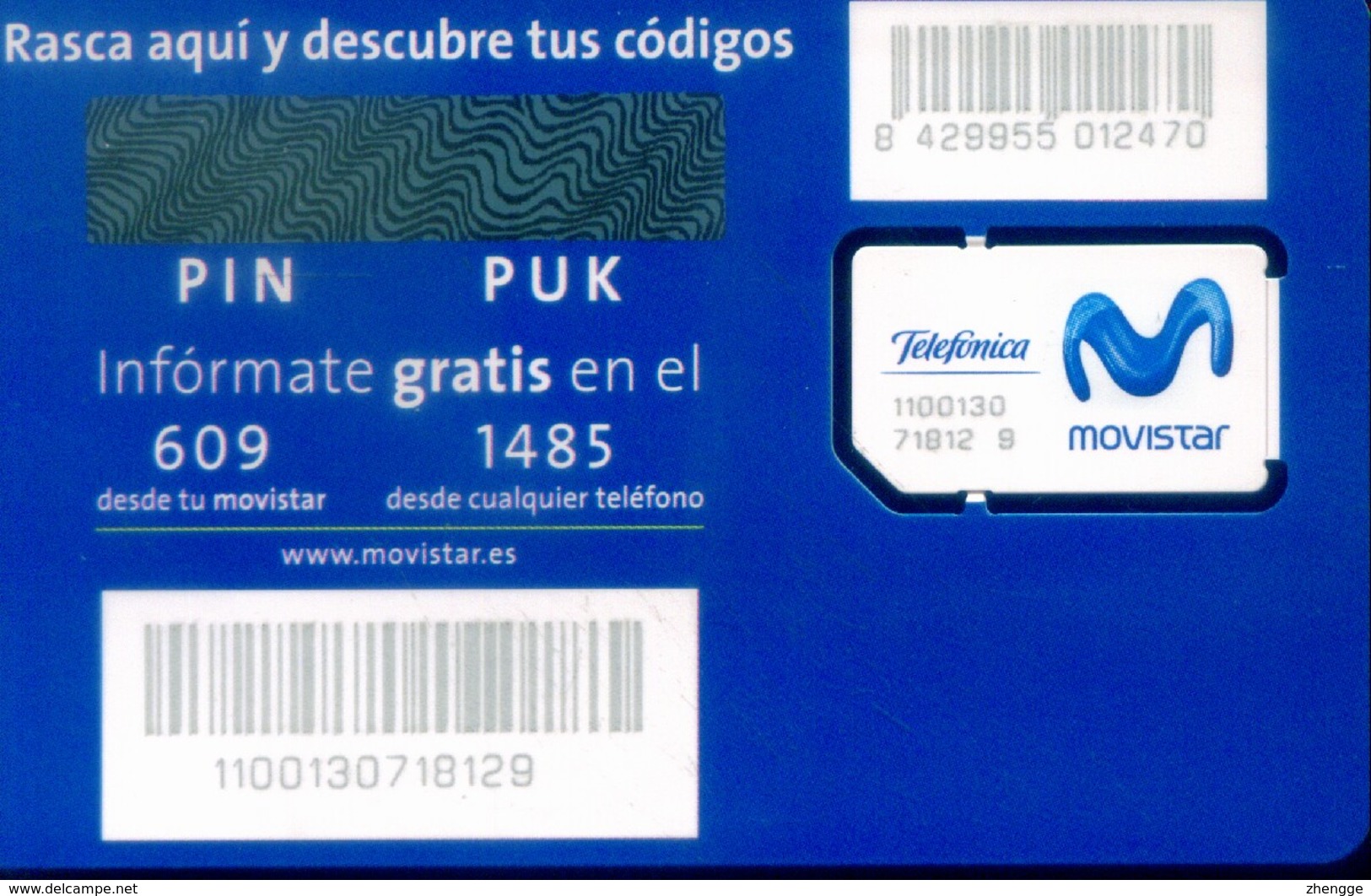 Spain GSM SIM Cards,  (1pcs,MINT) - Telefonica