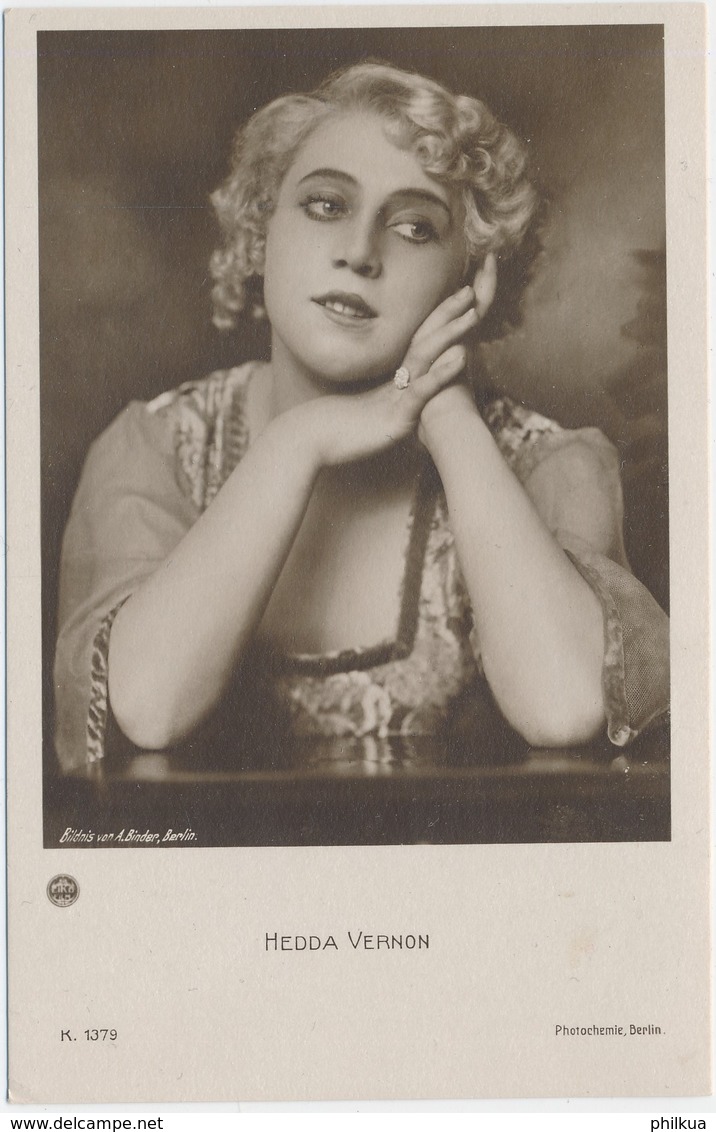 POSTAL FOTOGRAFIA DEL ACTOR HEDDA VERNON / K. 1379 / PHOTOCHEMIE BERLIN - Fotos