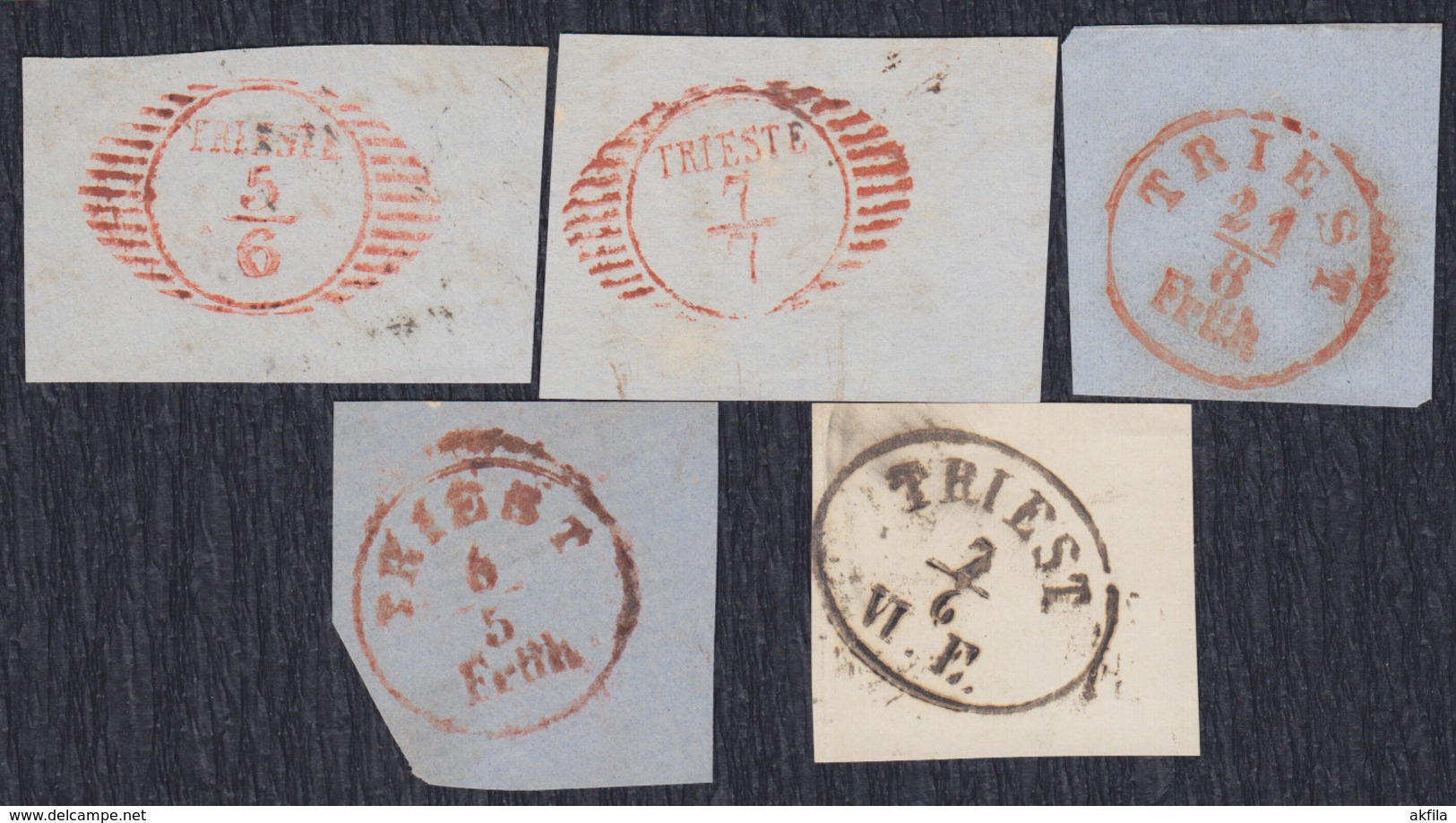 Italy Trieste Postmarks On Cuttings - Otros & Sin Clasificación