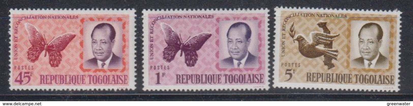 Togo Butterflies 3v ** Mnh (41589) - Vlinders