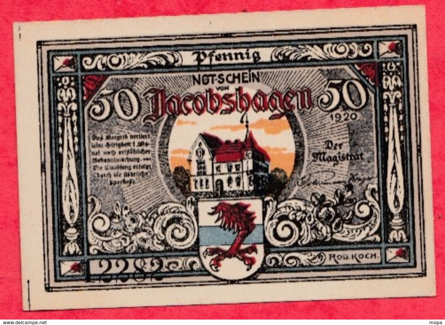 Allemagne 1 Notgeld De 50 Pfenning Jacobshagen  Dans L 'état N °2581 - Collections