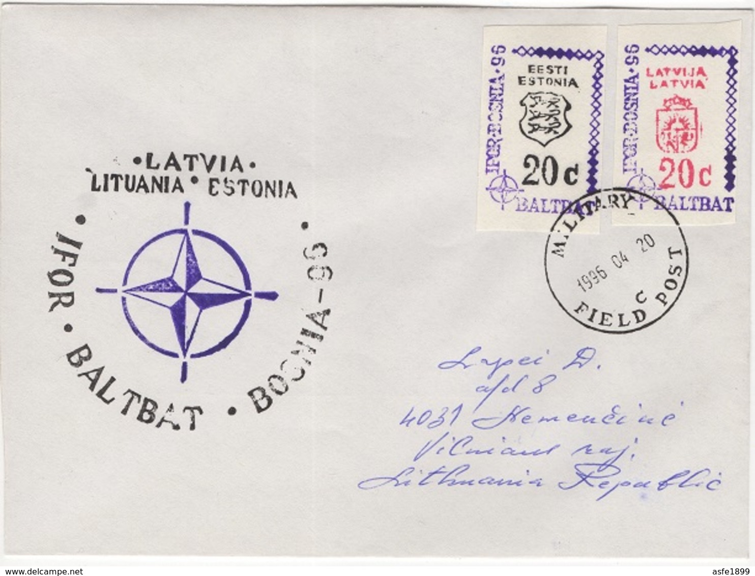 1994 Bosnia  UN IFOR Feldpost Latvia  Estonia Contingent  Local Issue - Emissione Locale - - UNO