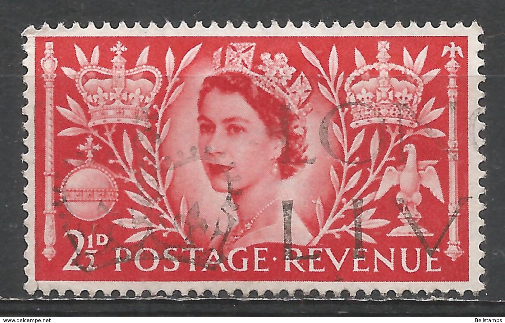 Great Britain 1953. Scott #313 (U) Queen Elizabeth II, Coronation * - Oblitérés