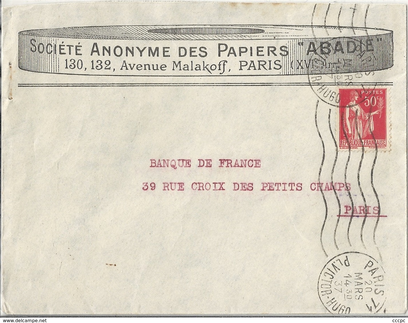 Enveloppe Publicitaire Société Anonyme Des Papiers ABADIE Paris - Publicités