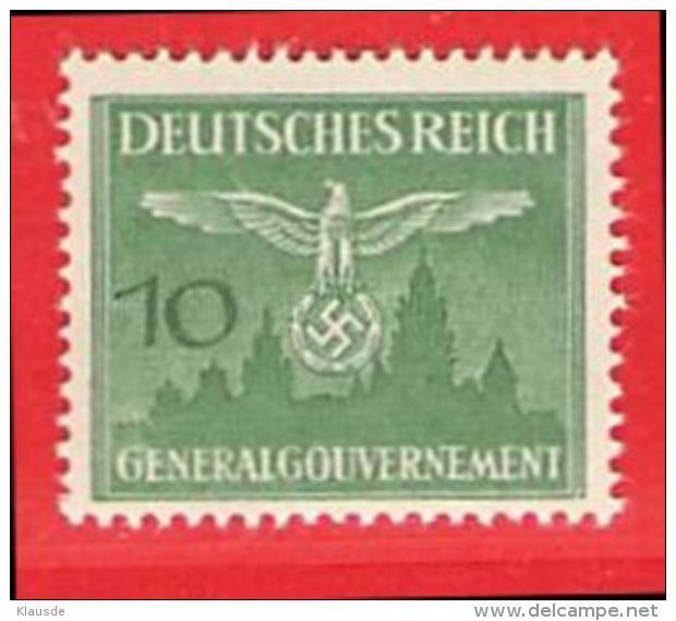 MiNr.27 Xx  Deutschland Besetzungsausgaben II. Weltkrieg Generalgouvernement Dienstmarken - Generalregierung