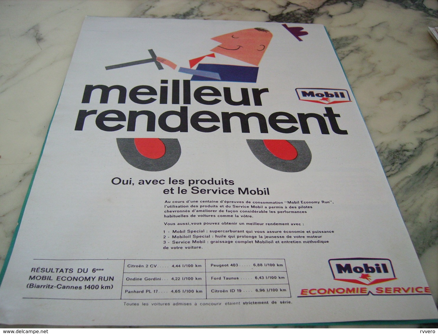 ANCIENNE PUBLICITE MEILLEUR RENDEMENT  MOBIL 1962 - Autres & Non Classés