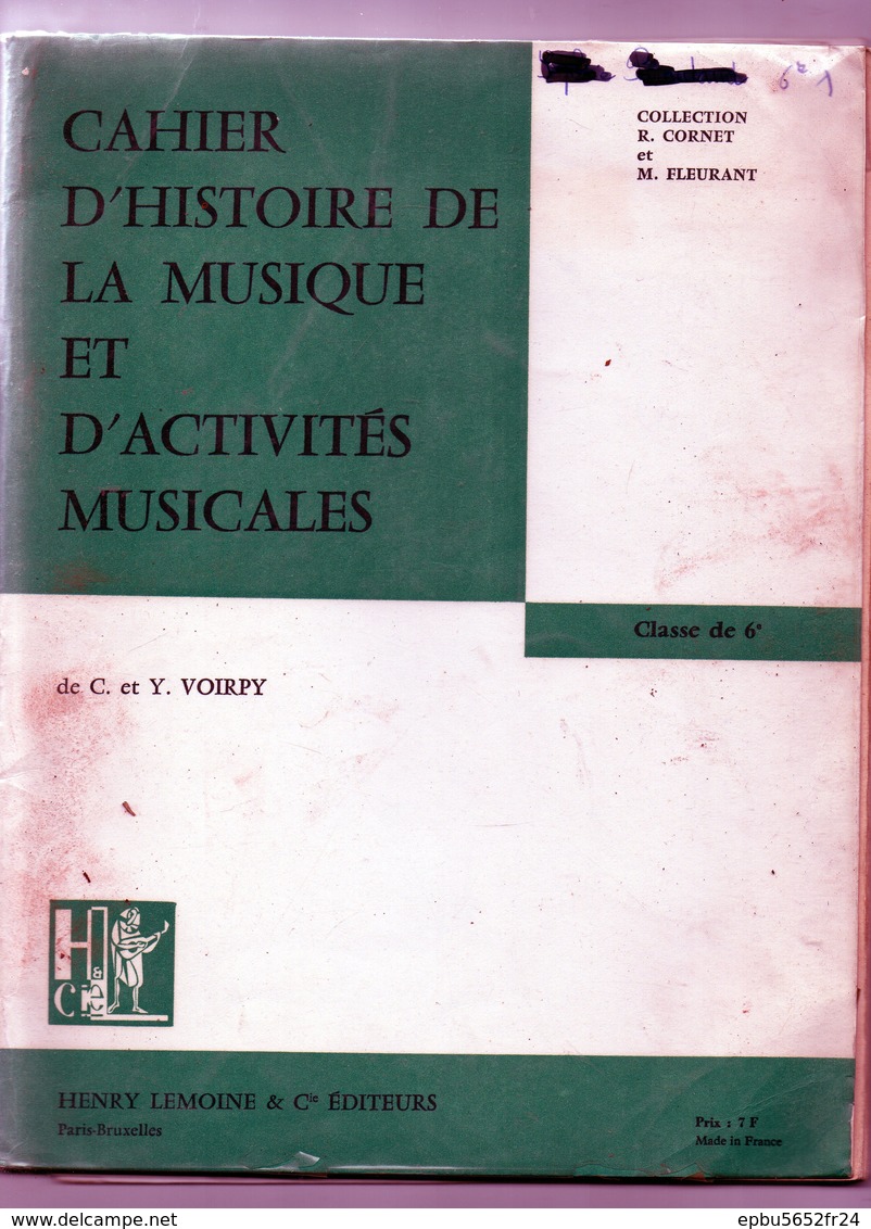 Cahier D'histoire De La Musique Et D'activités Musicales De C Et Y Voirpy   Editeurs Henri Lemoine & Cie - - Autres & Non Classés