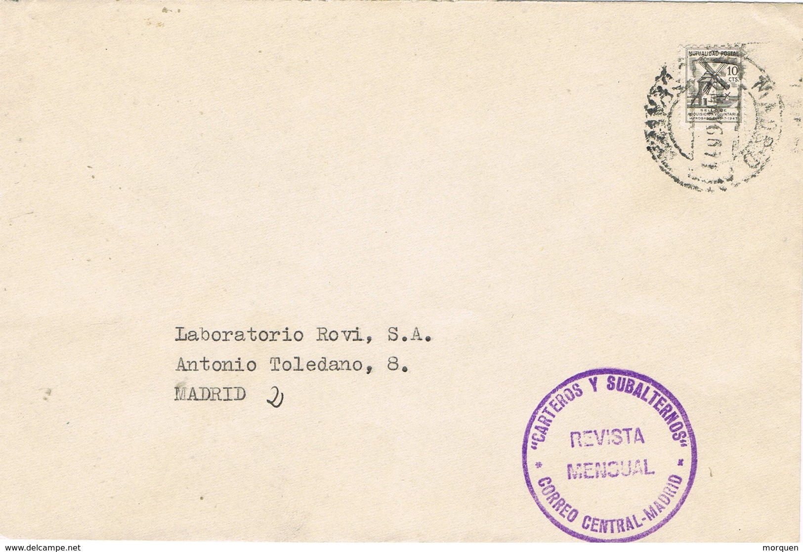 30986. Carta Franquicia Correos MADRID 1966. Mutualidad Postal. Revista Carteros Y Subalternos - Cartas & Documentos