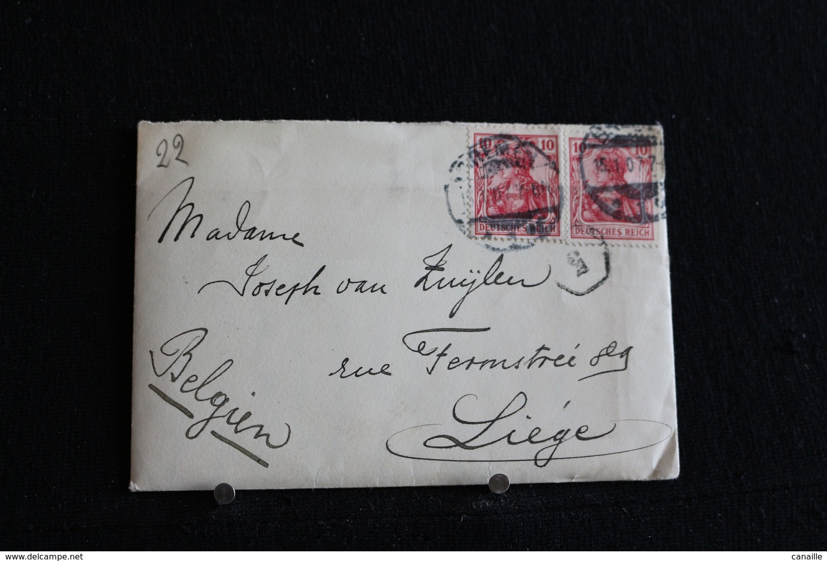 Tu-42 / Marcophilie (Lettres) - Enveloppe, Lettre  Envoie De Bremen (Allemagne) En 1907 Ver Liège - Belgique - Doorgangstempels