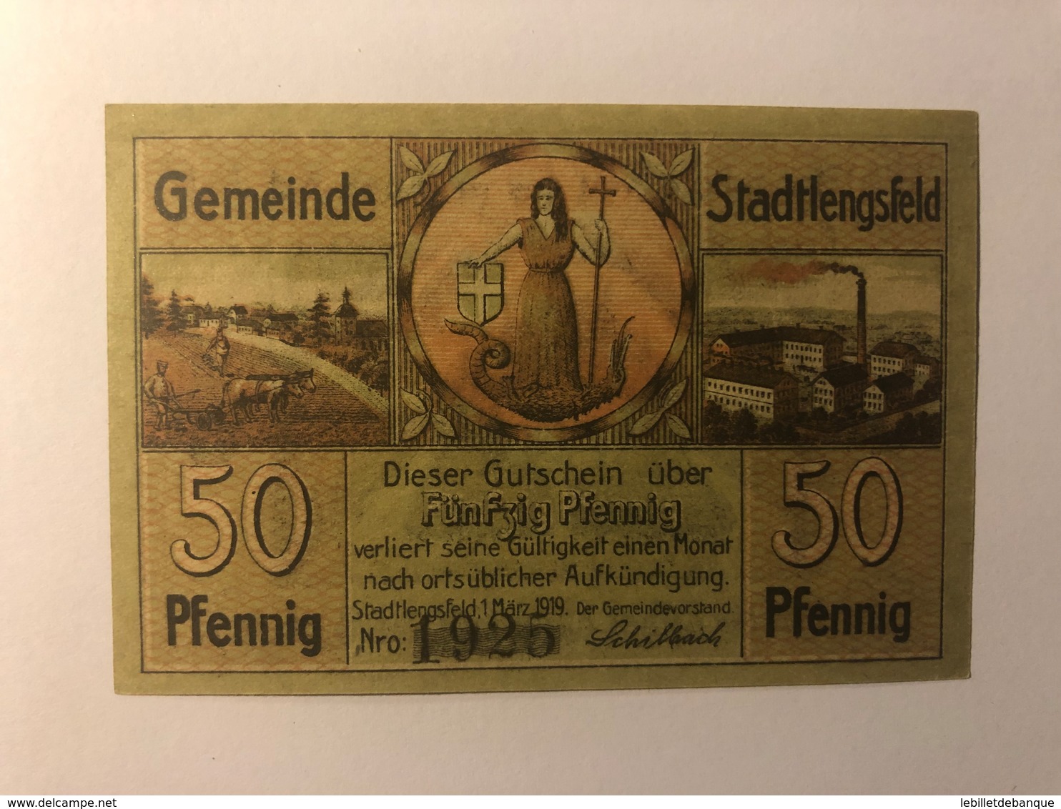 Allemagne Notgeld Lengsfeld 50 Pfennig - Collezioni