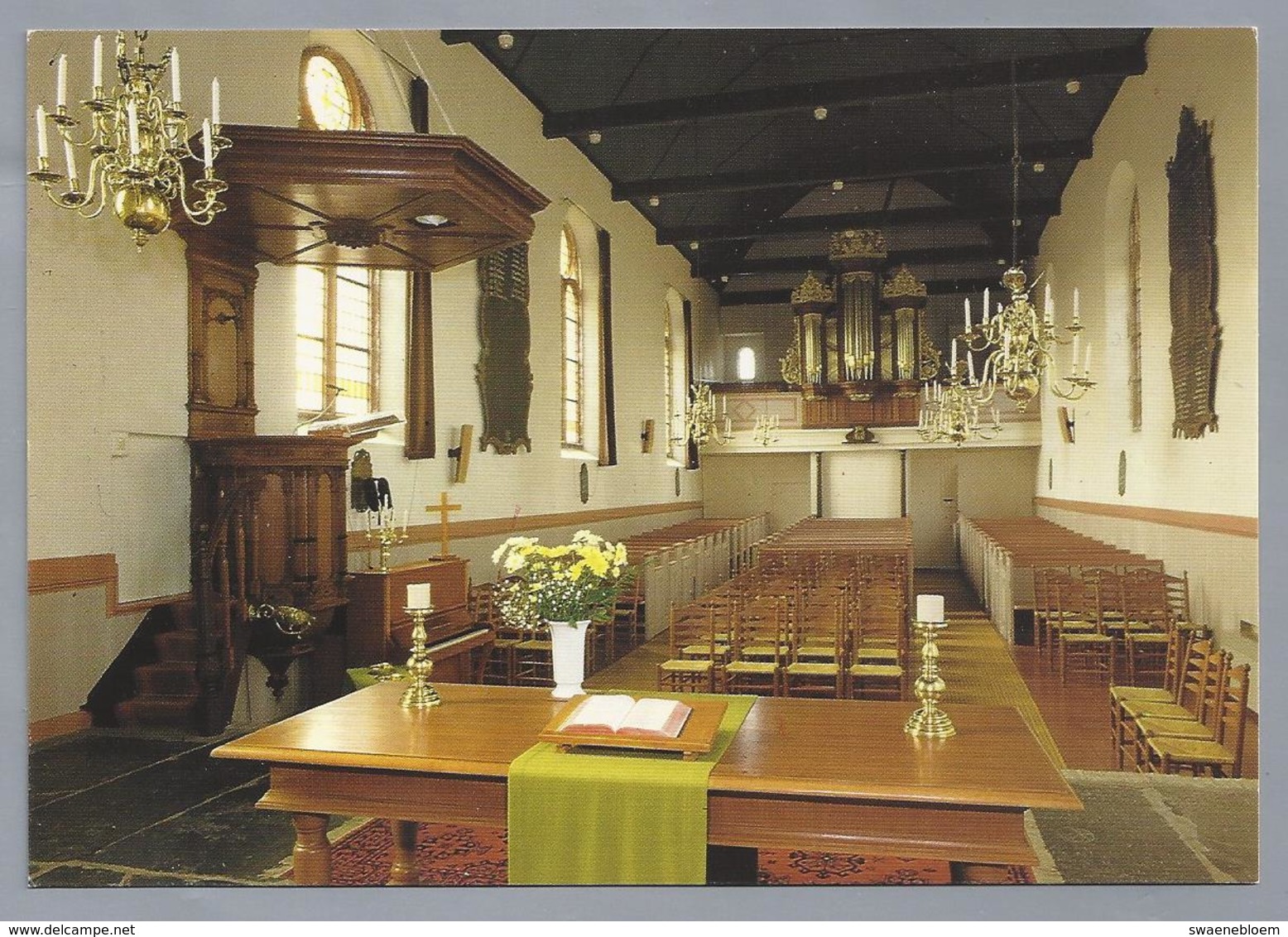 NL.- HINDELOOPEN. Interieur Grote Kerk. Orgel. Preekstoel. . - Kerken En Kathedralen