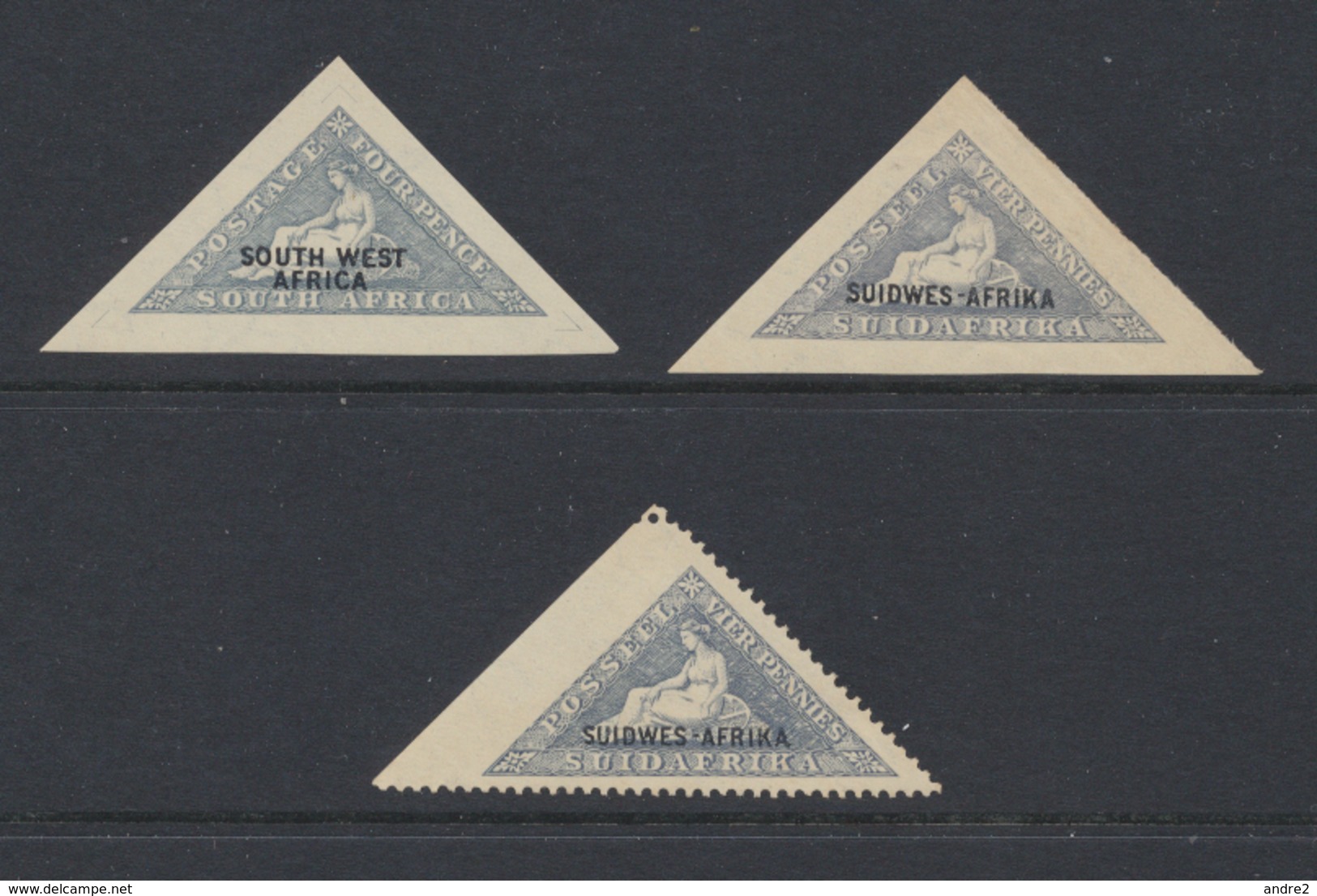 South West Africa - Sud Ouest Africain 1926 - 1927 Lot De Timbres * MH Et Oblit  ( 1/2p Et 1p Se Tenant) - South West Africa (1923-1990)