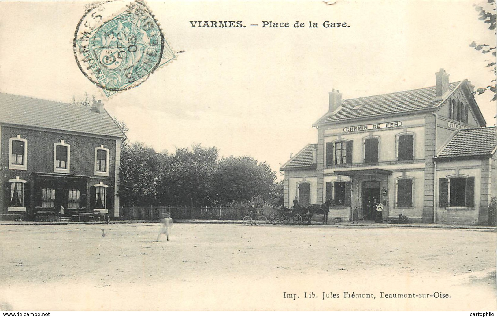 95 - VIARMES - Place De La Gare En 1905 - Viarmes