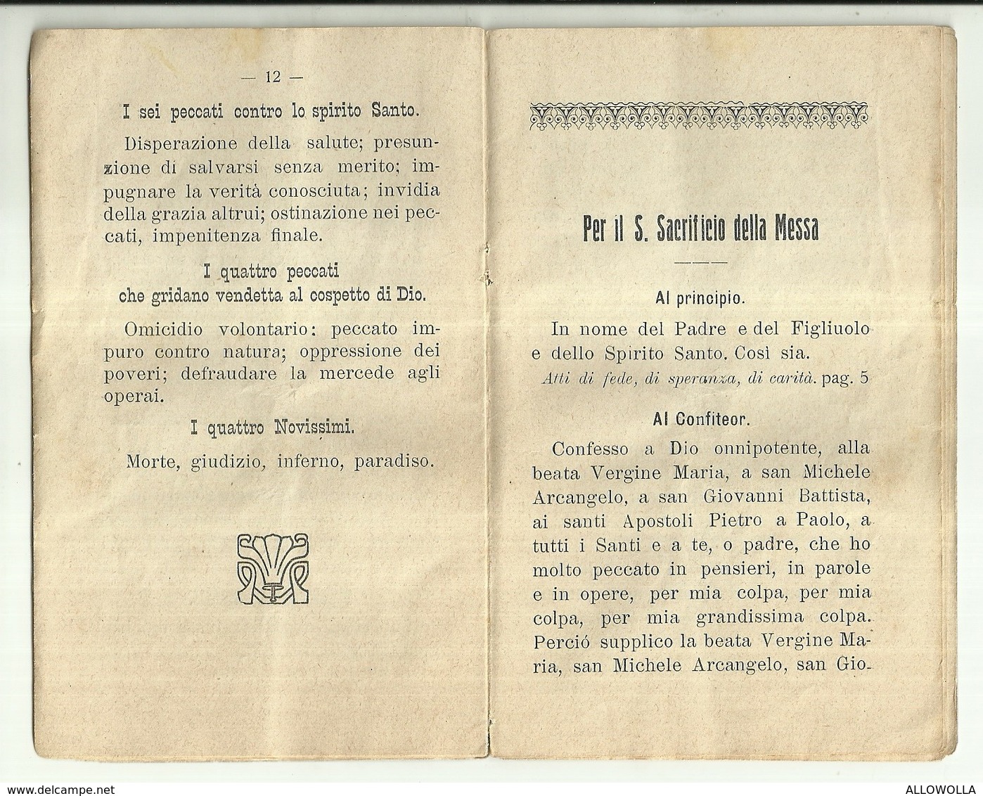 2103 " ORAZIONI QUOTIDIANE PUBBLICATE PER ORDINE DI SUA SANTITA' PIO PAPA X " LIBRETTO ORIGINALE - Religion & Esotericism