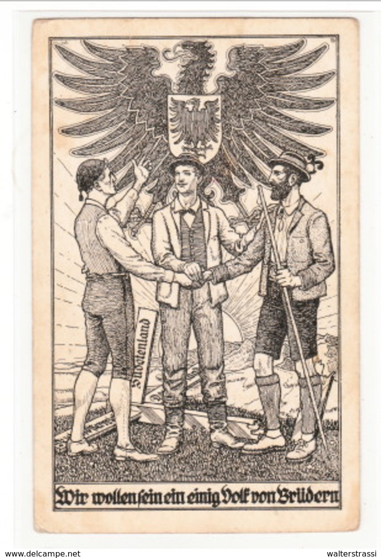 Propaganda Karte , " Wir Wollen Sein Sein  Einig Volk Von Brüdern " Heim Ins Reich ! - Weltkrieg 1939-45