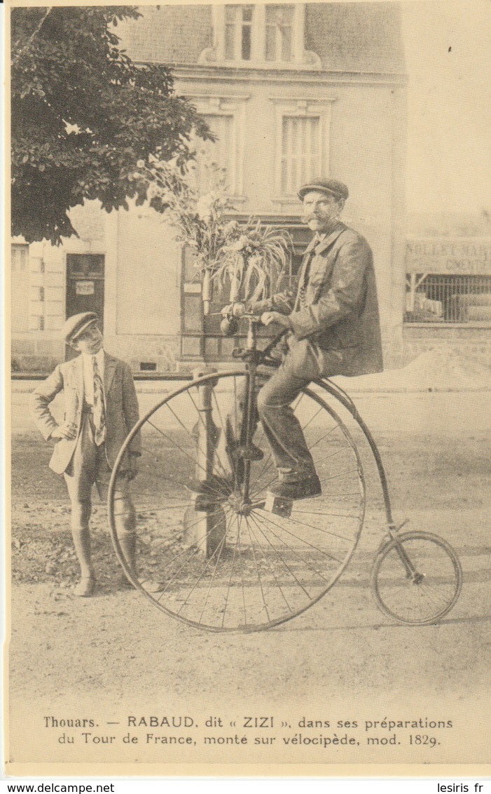 CP - RABAUD DIT ZIZI DANS SES PRÉPARATIONS DU TOUR DE FRANCE MONTE SUR VÉLOCIPÈDE MOD. 1829 - C’ÉTAIT LA FRANCE - CECODI - Ciclismo
