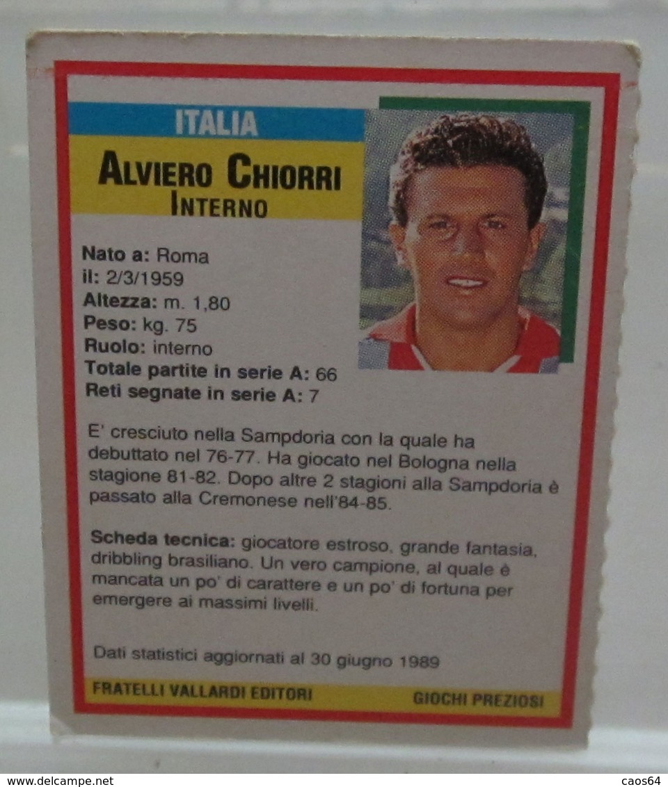 TOP MICRO CARDS 1989  ALVIERO CHIORRI - Trading Cards